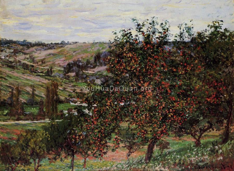 Apple Trees near Vetheuil - 克劳德·莫奈